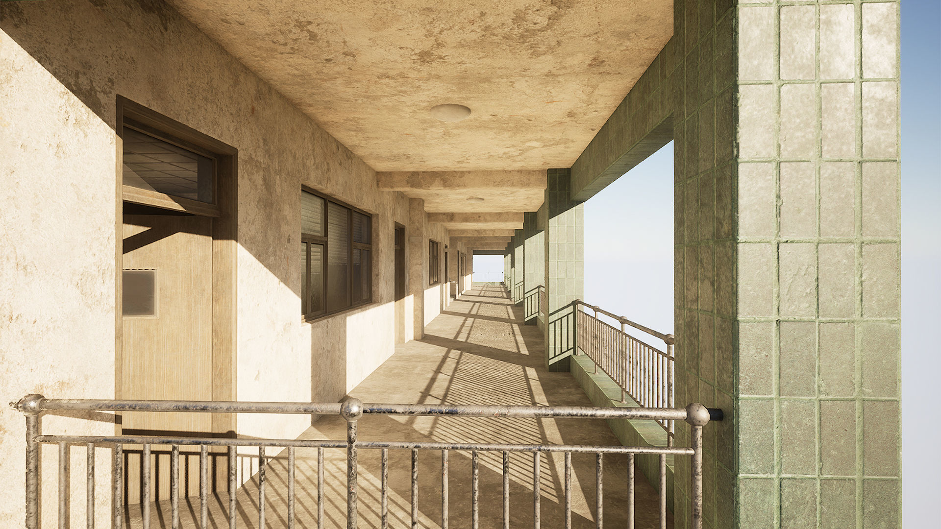 Abandoned School Low-poly 3D model_5