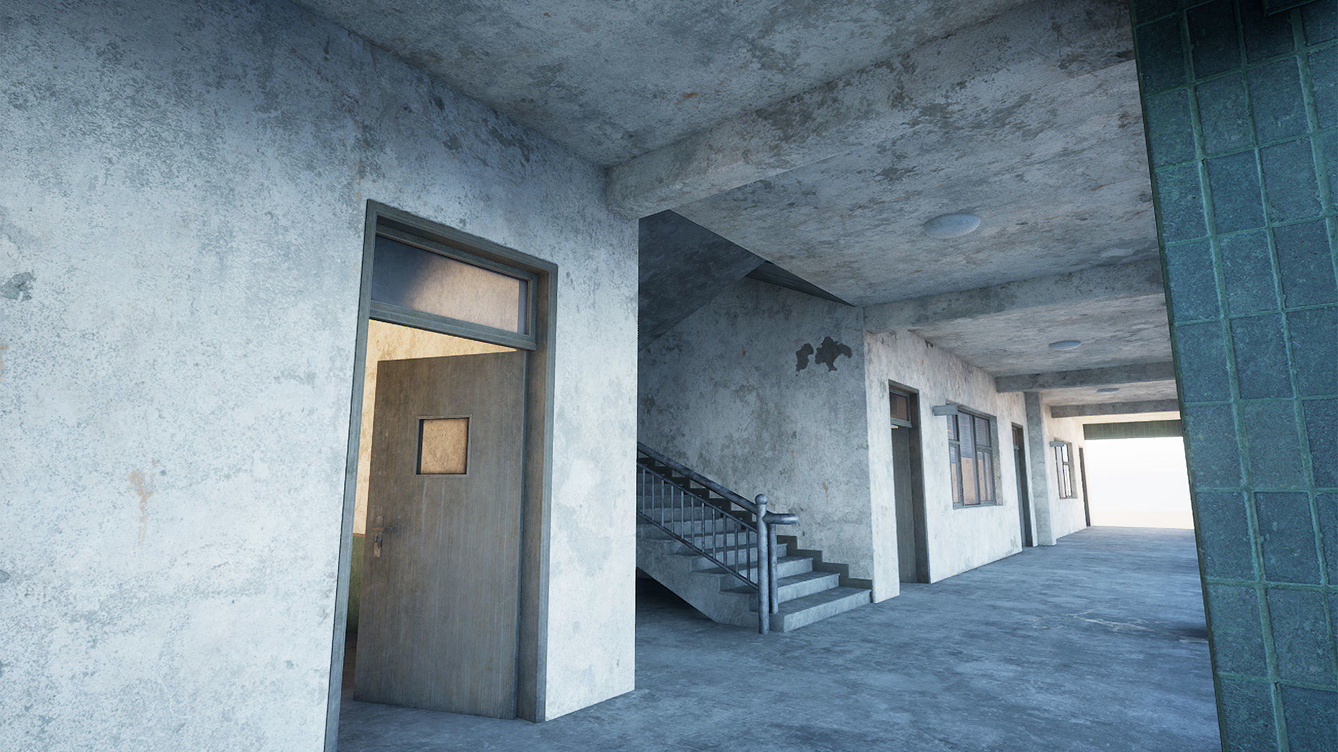 Abandoned School Low-poly 3D model_11