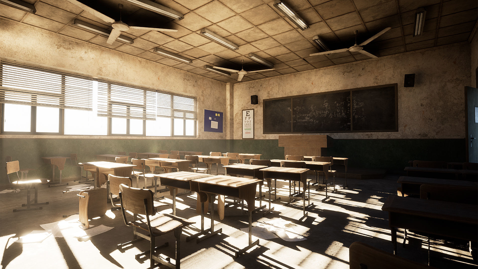 Abandoned School Low-poly 3D model_2