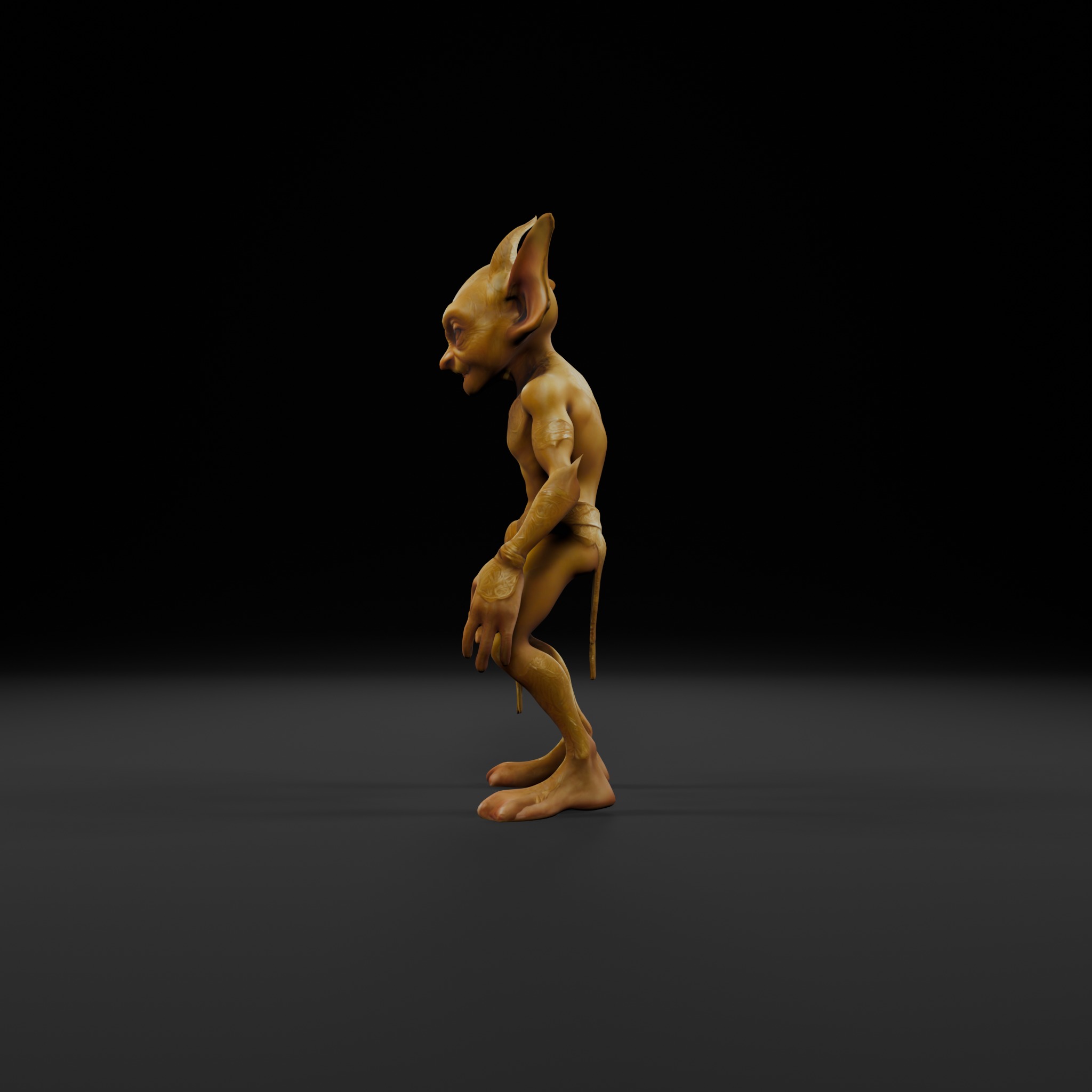 Golden Goblin - Game-Ready Low-Poly Character Low-poly 3D model_2