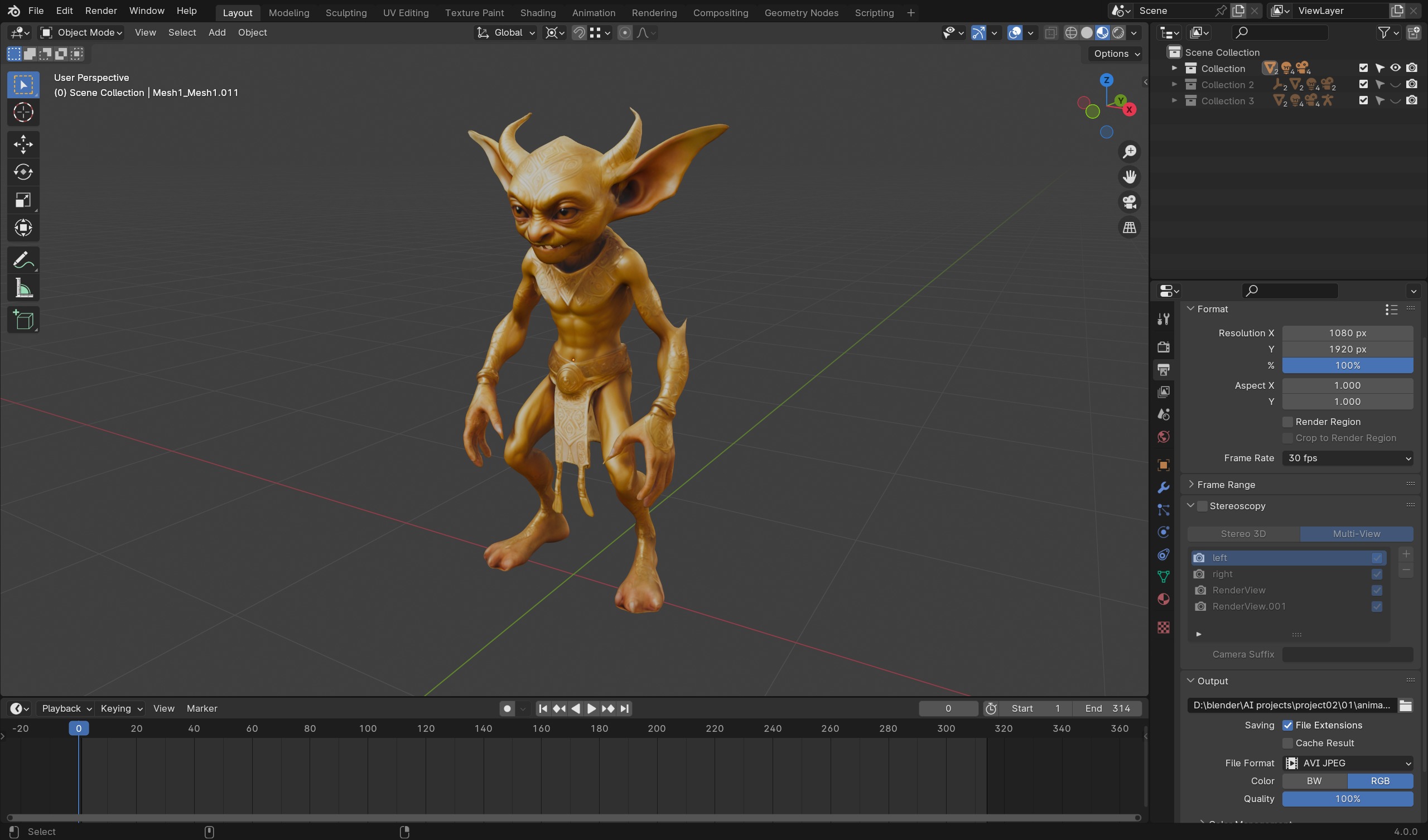 Golden Goblin - Game-Ready Low-Poly Character Low-poly 3D model_4