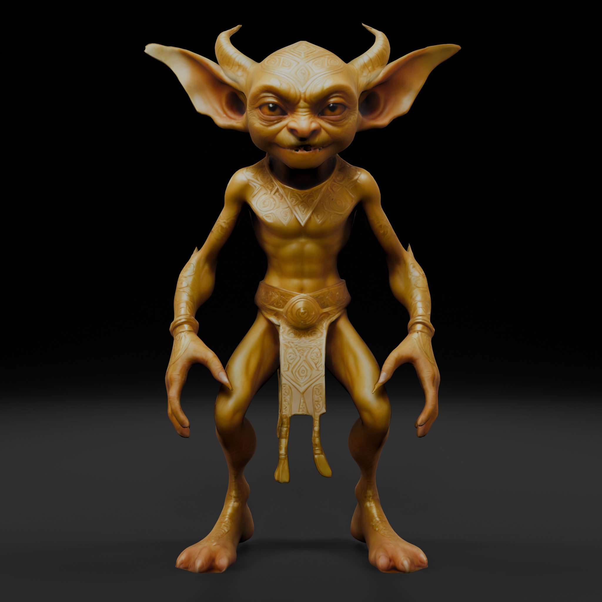 Golden Goblin - Game-Ready Low-Poly Character Low-poly 3D model_3