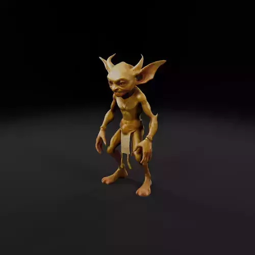 Golden Goblin - Game-Ready Low-Poly Character Low-poly 3D model