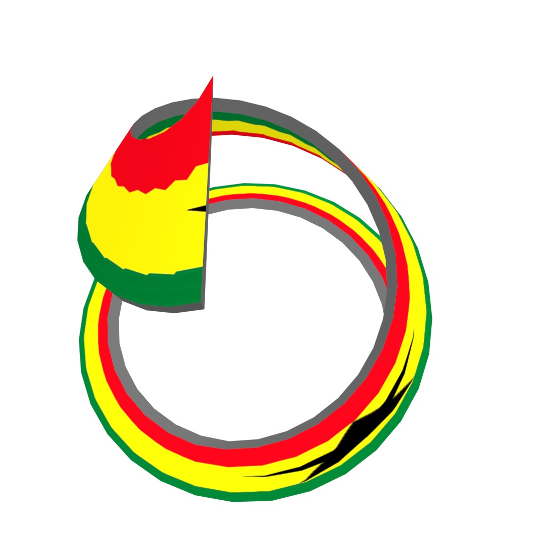 Ghana Flag on a double spiral helix structure 3D model_27