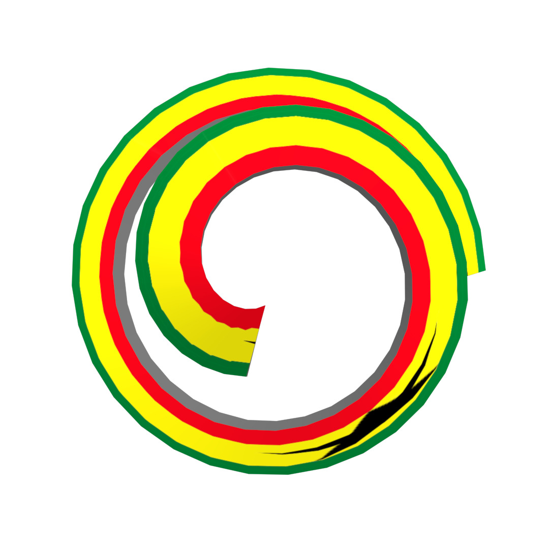 Ghana Flag on a double spiral helix structure 3D model_26