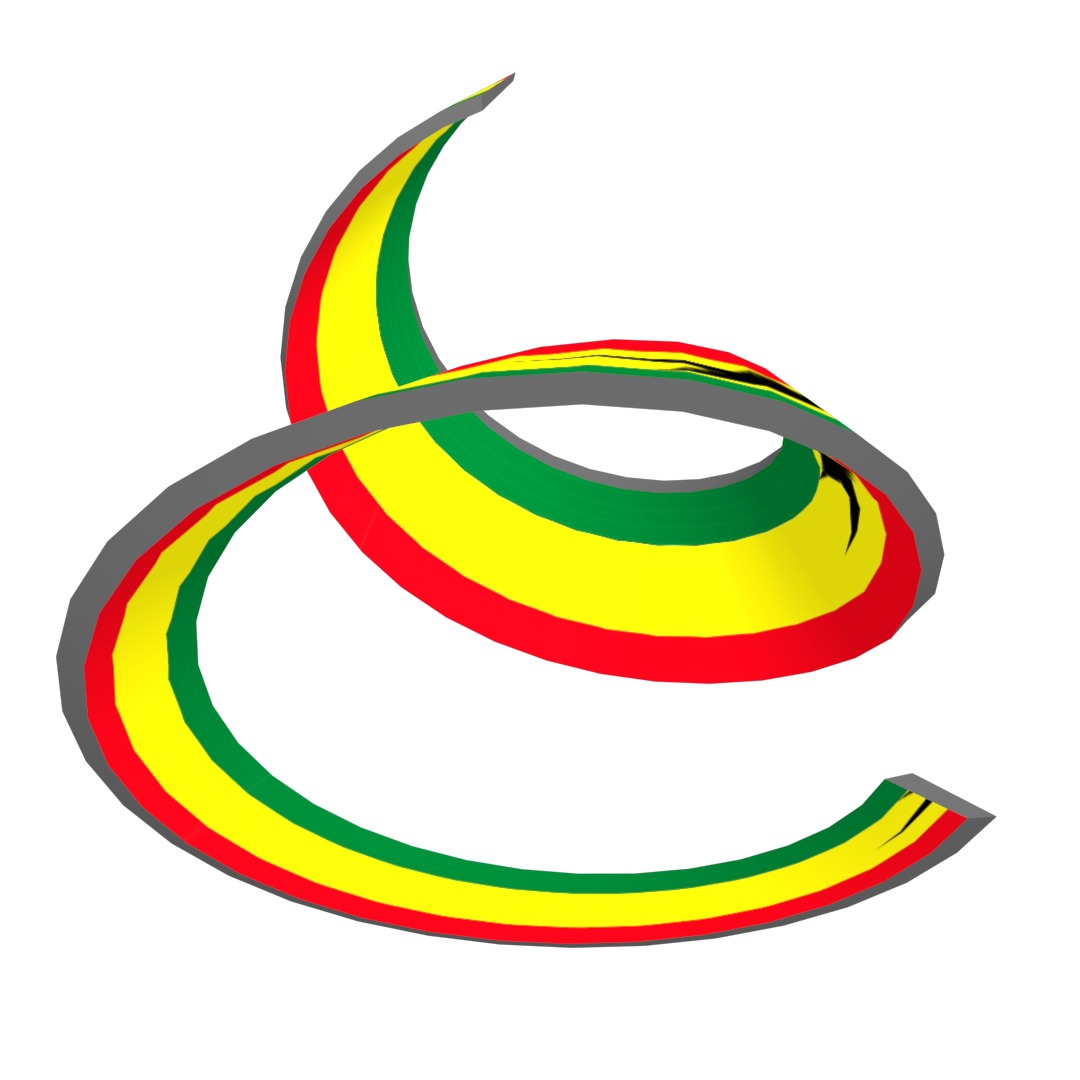 Ghana Flag on a double spiral helix structure 3D model_29
