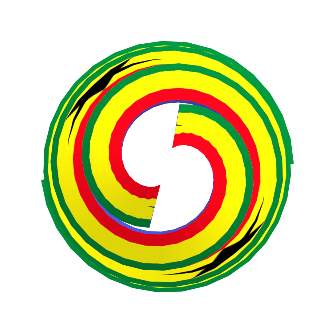 Ghana Flag on a double spiral helix structure 3D model_6