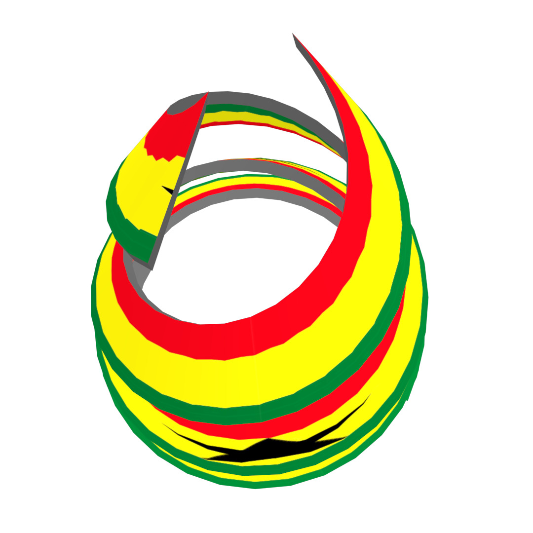 Ghana Flag on a double spiral helix structure 3D model_10