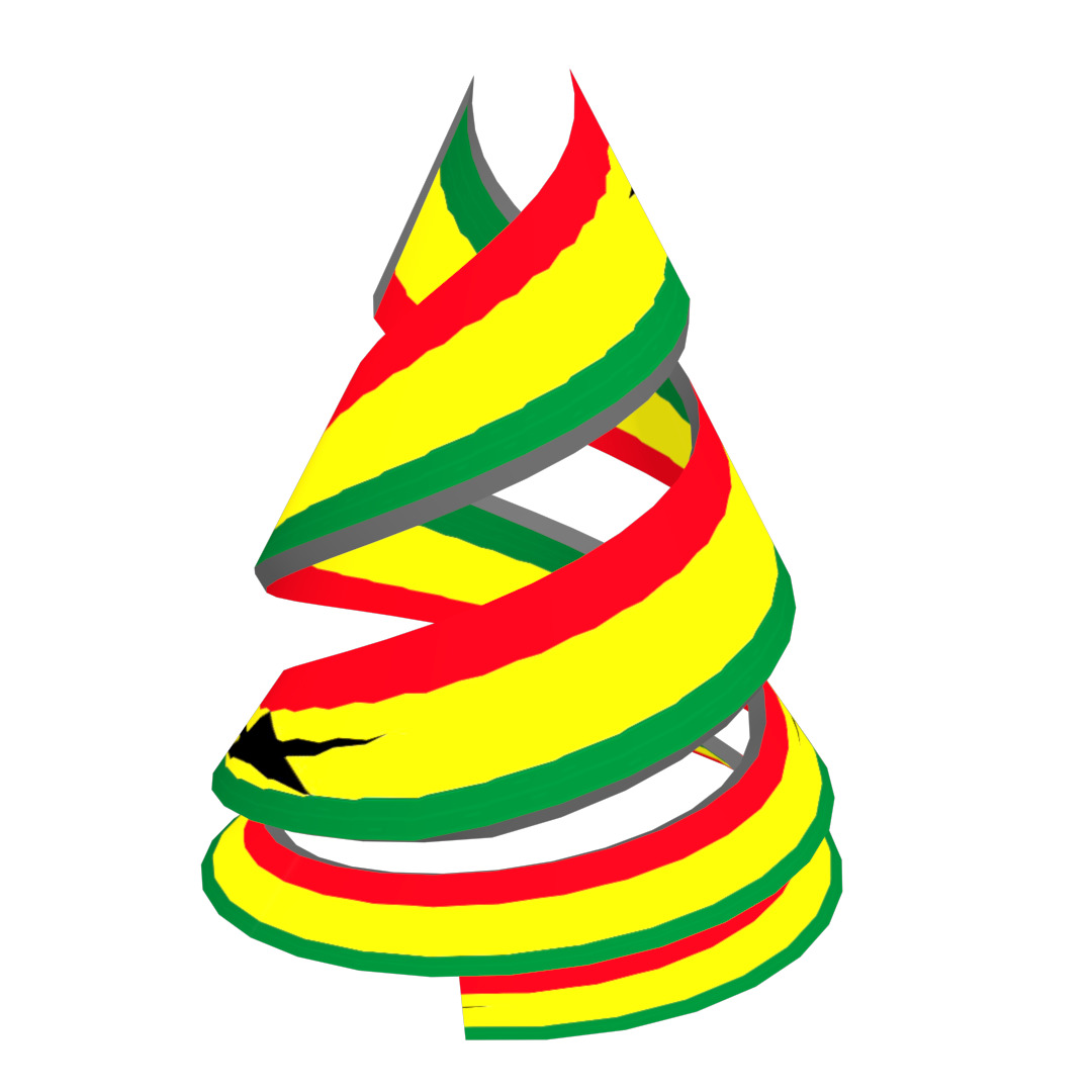 Ghana Flag on a double spiral helix structure 3D model_14
