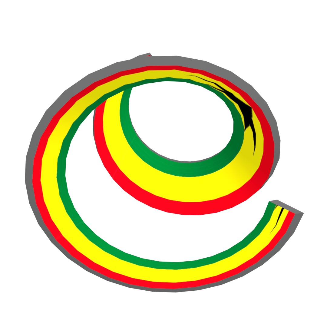 Ghana Flag on a double spiral helix structure 3D model_30