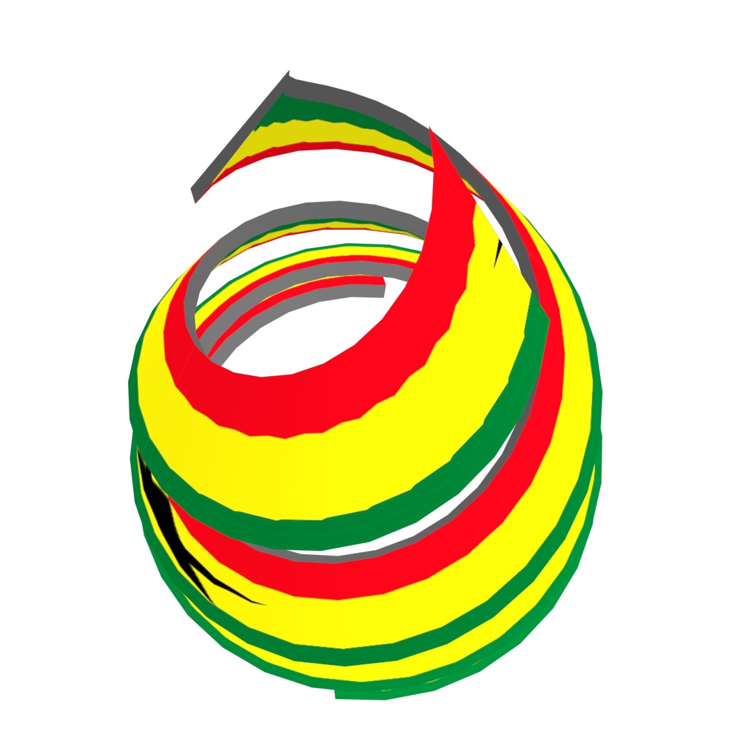 Ghana Flag on a double spiral helix structure 3D model_11