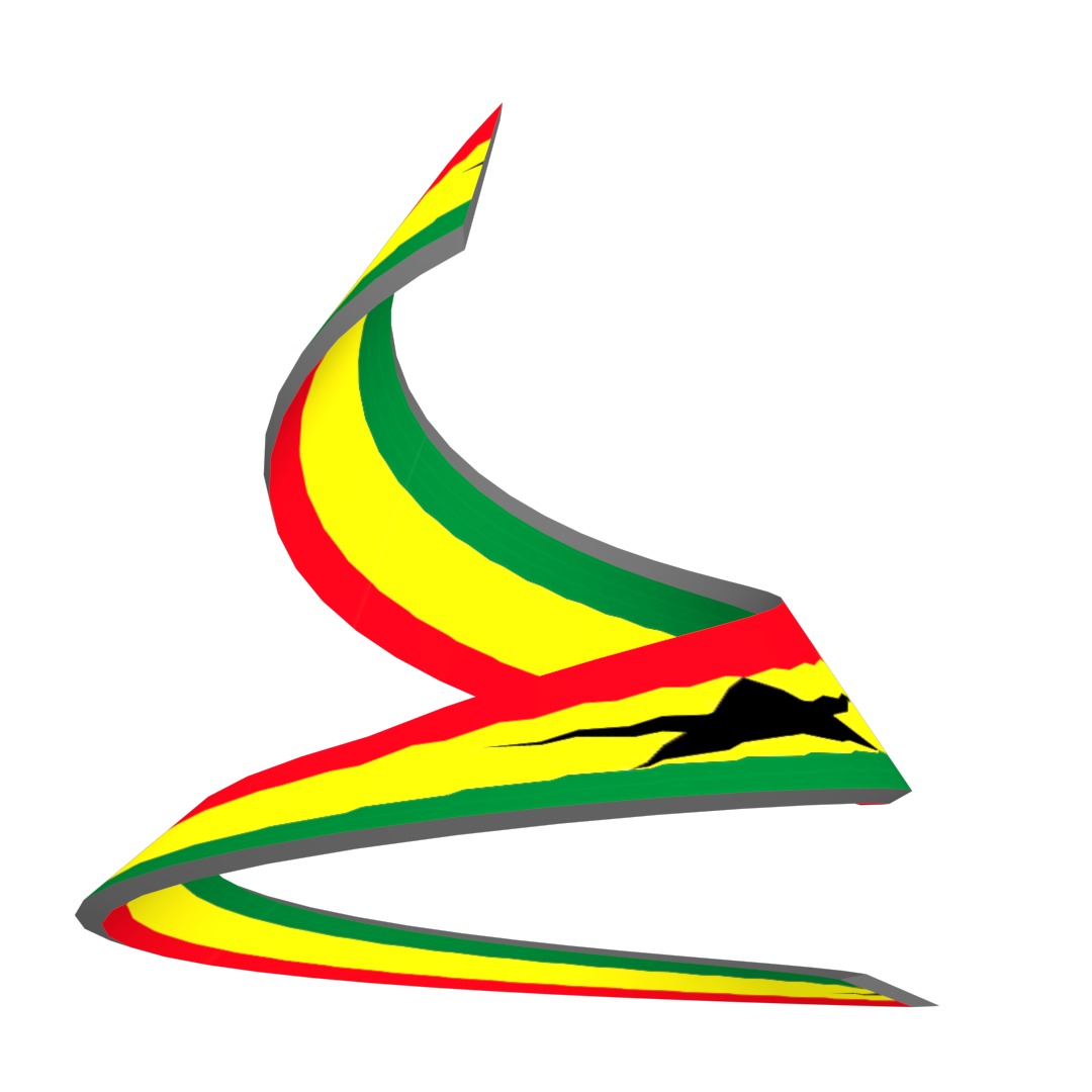 Ghana Flag on a double spiral helix structure 3D model_18