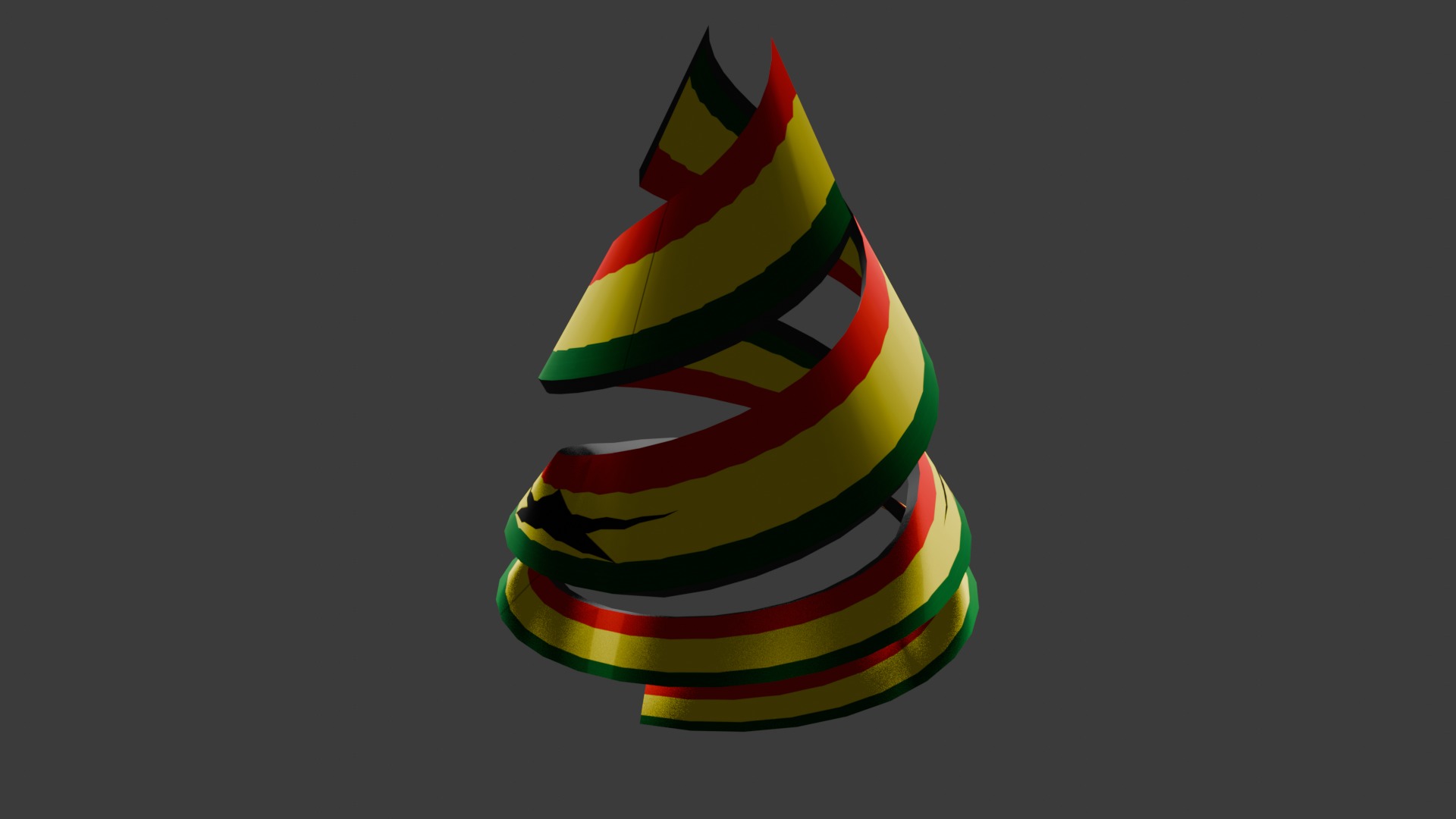 Ghana Flag on a double spiral helix structure 3D model_53