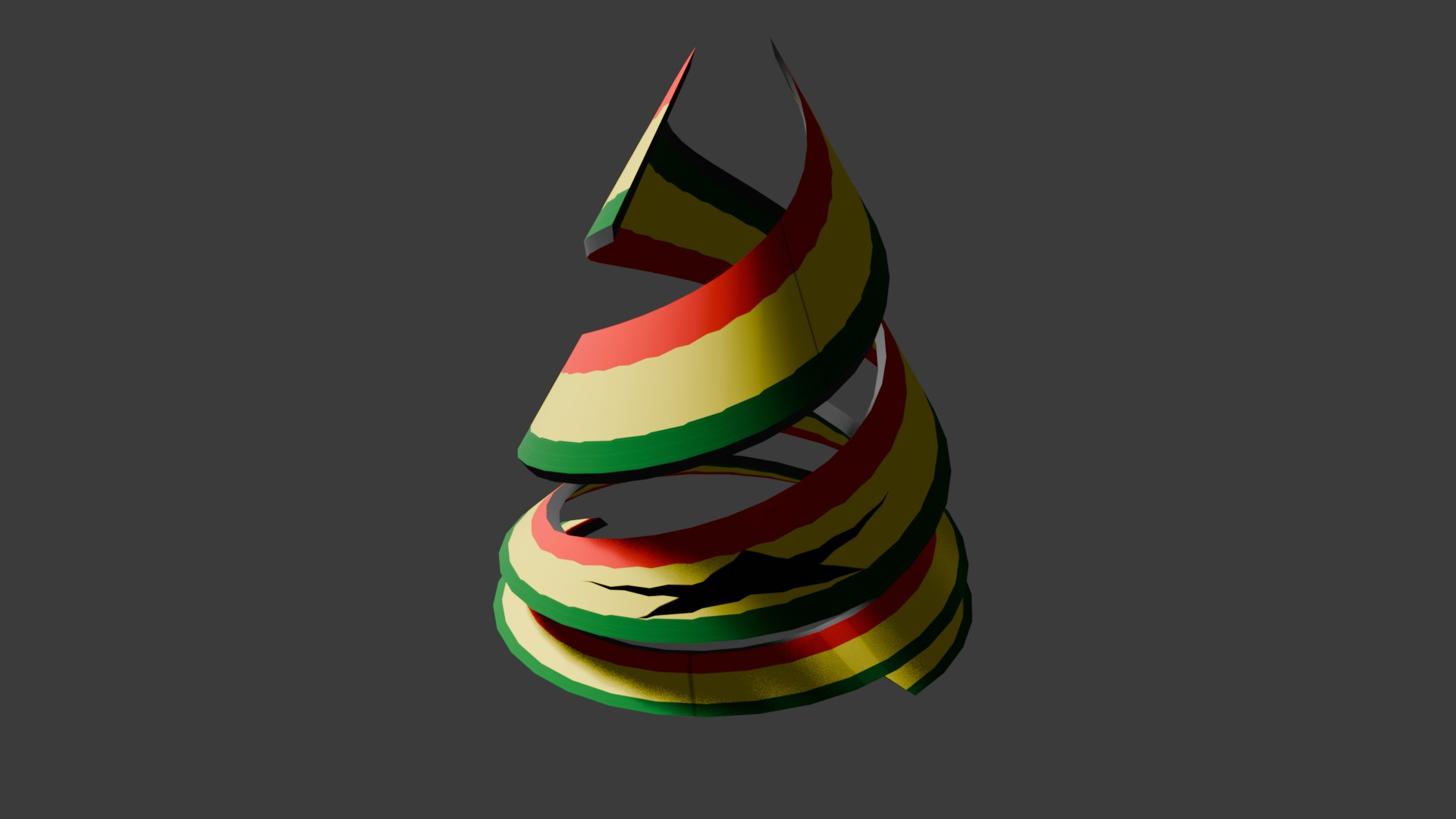 Ghana Flag on a double spiral helix structure 3D model_54