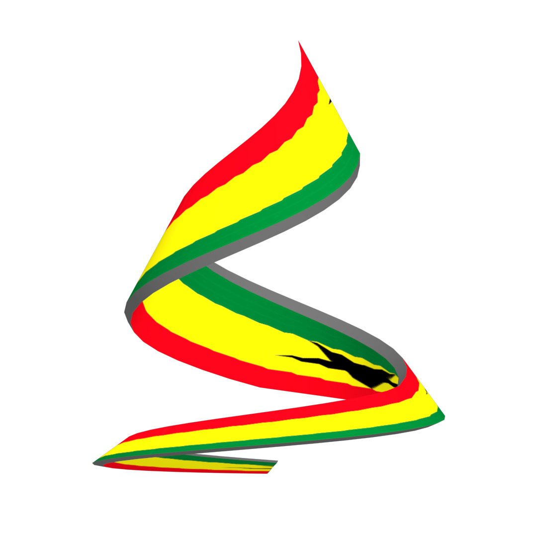 Ghana Flag on a double spiral helix structure 3D model_8