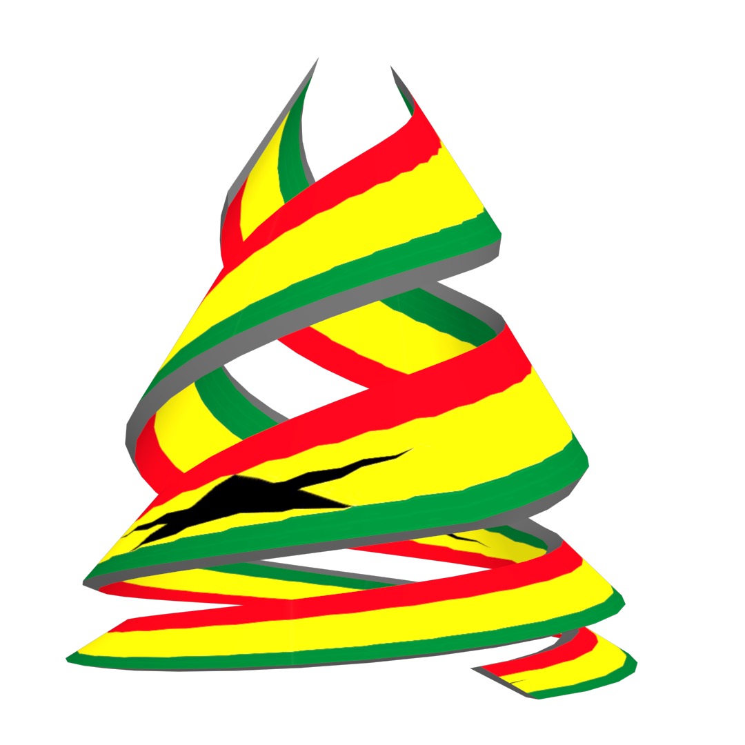 Ghana Flag on a double spiral helix structure 3D model_21