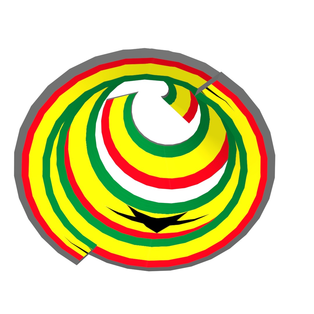 Ghana Flag on a double spiral helix structure 3D model_17