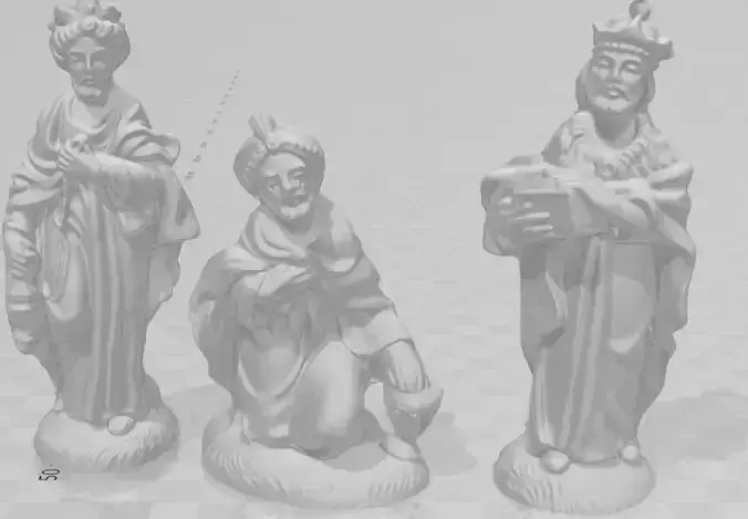 Three wise men italian MANGER PESEBRE romano CHRISTMAS XMAMS man 3D print model