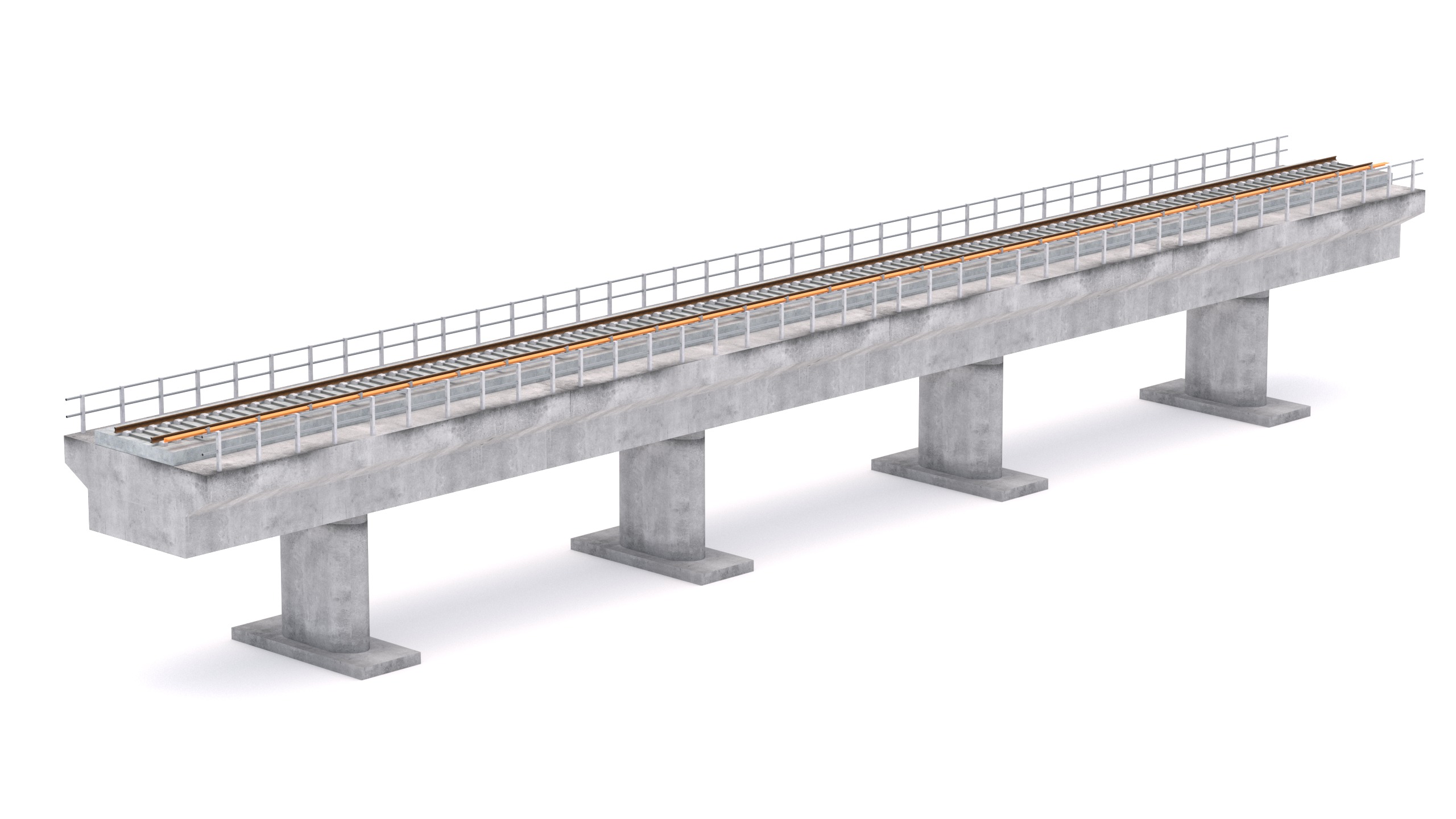 Hitachi Rail Driverless Metro Copenhagen with Railway Bridge 3D model_10