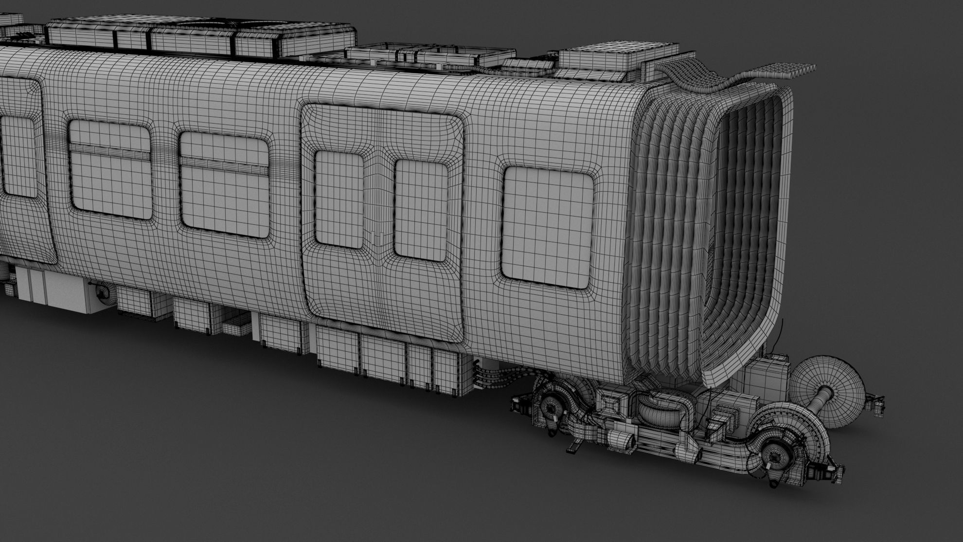 Hitachi Rail Driverless Metro Copenhagen with Railway Bridge 3D model_15