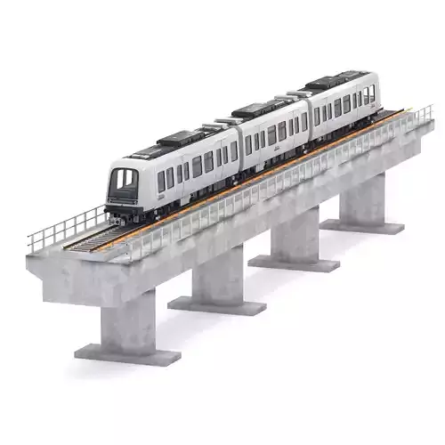 Hitachi Rail Driverless Metro Copenhagen with Railway Bridge