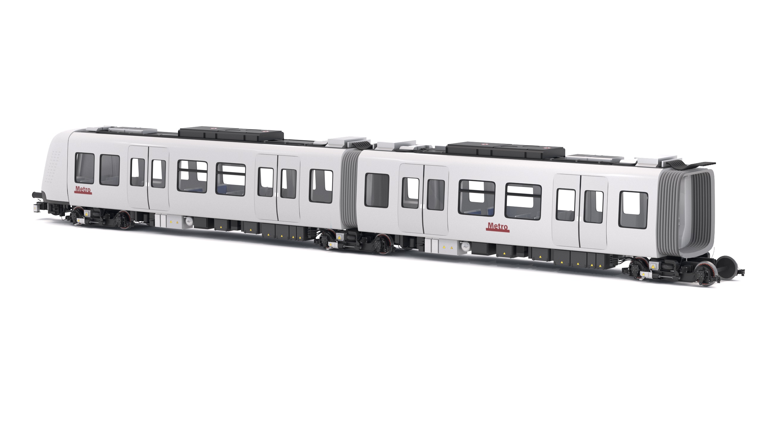 Hitachi Rail Driverless Metro Copenhagen with Railway Bridge 3D model_9