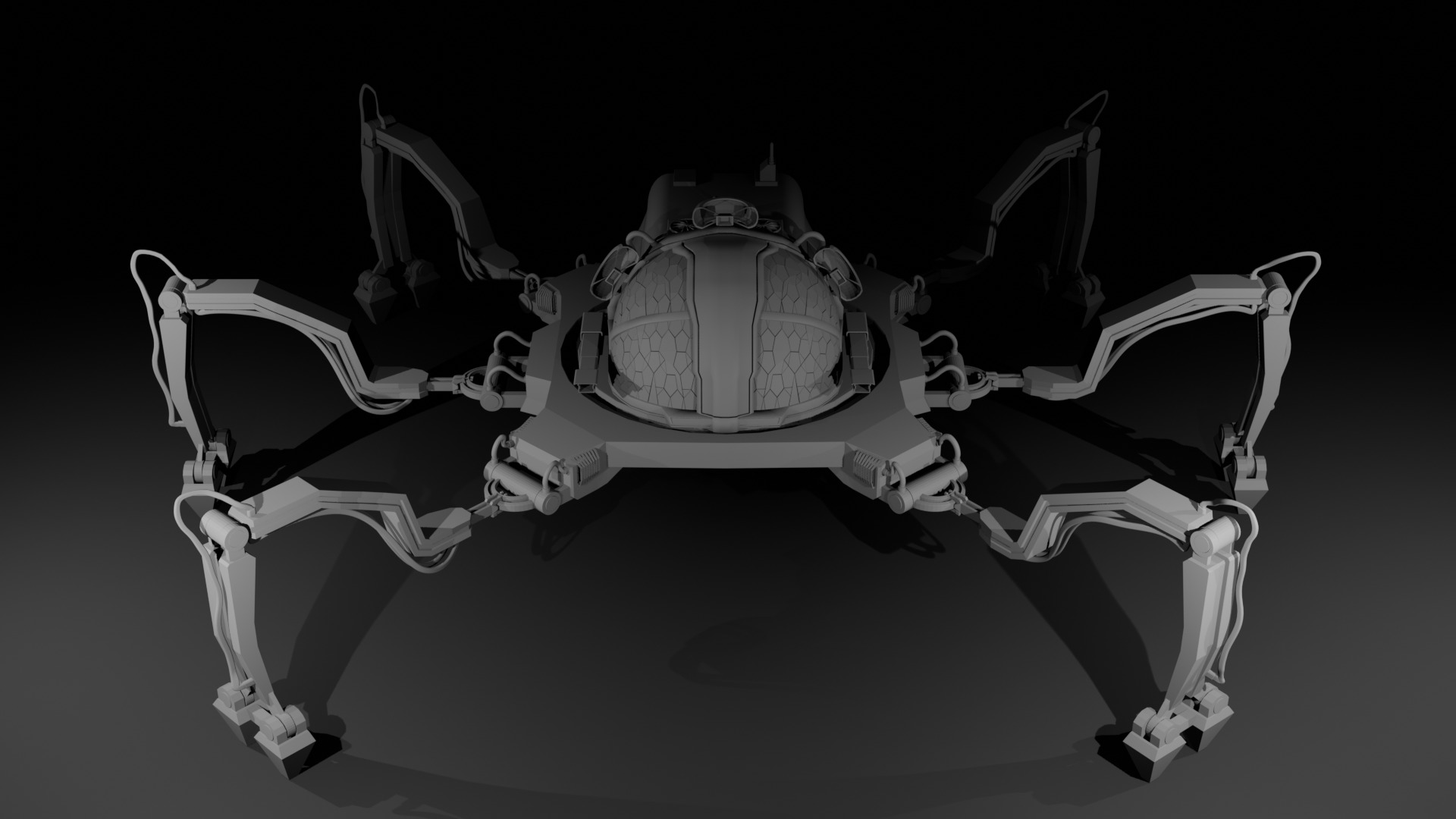 SpiderTank Sci-Fi Robot 3D model_6