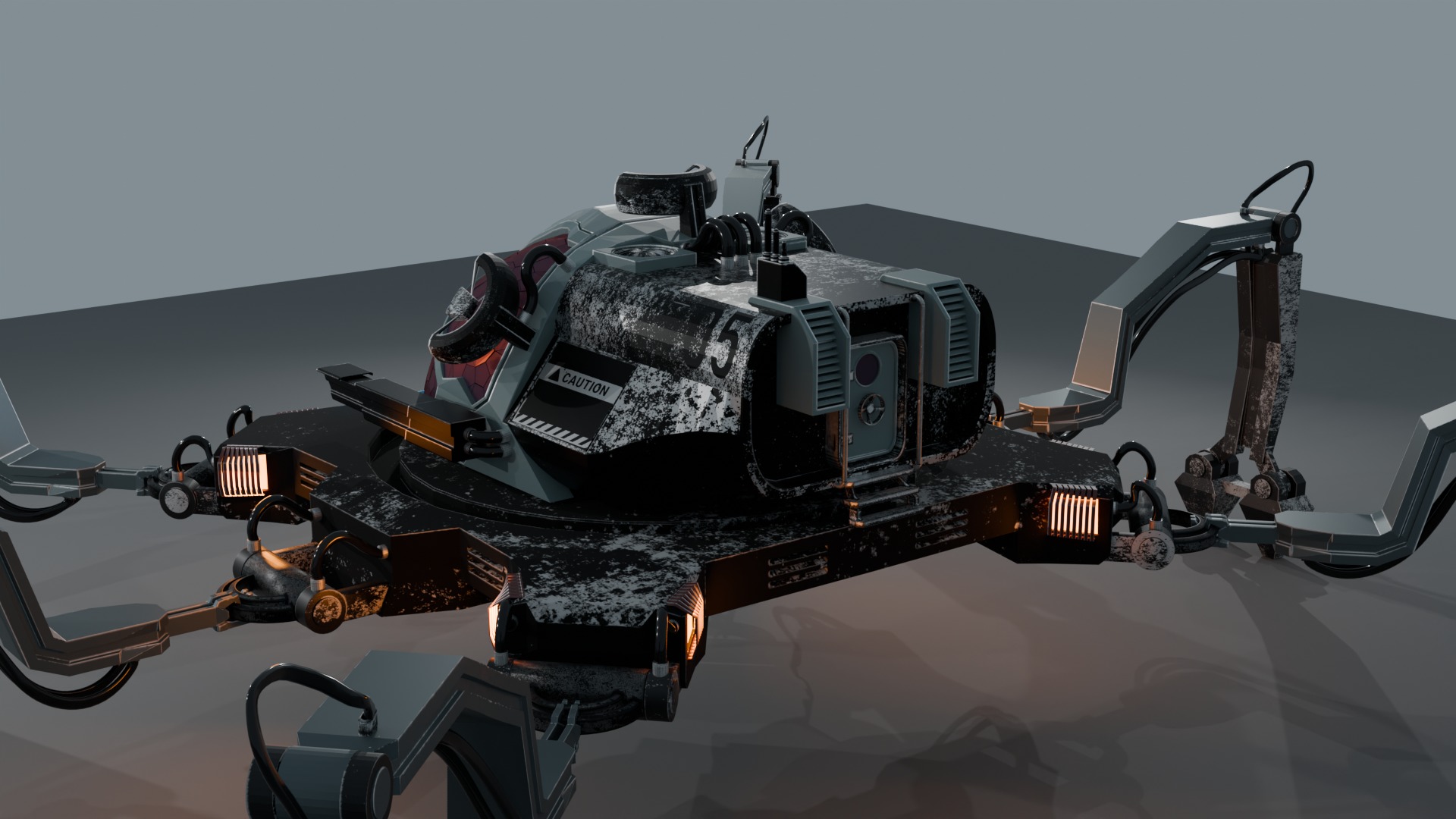 SpiderTank Sci-Fi Robot 3D model_5