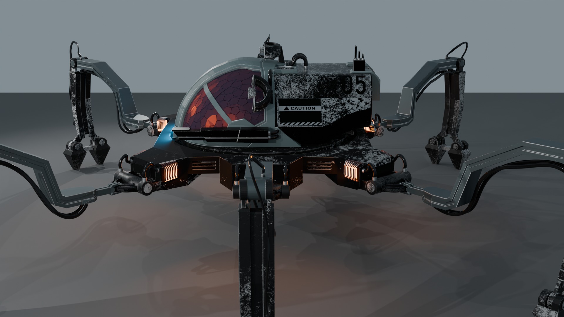 SpiderTank Sci-Fi Robot 3D model_4