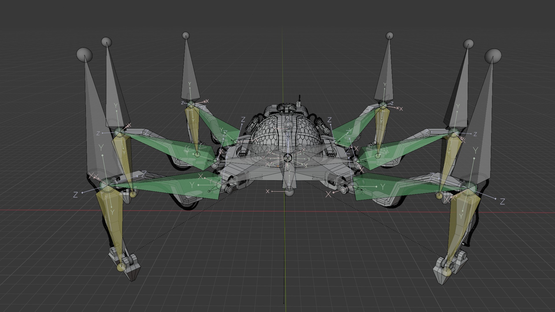 SpiderTank Sci-Fi Robot 3D model_10