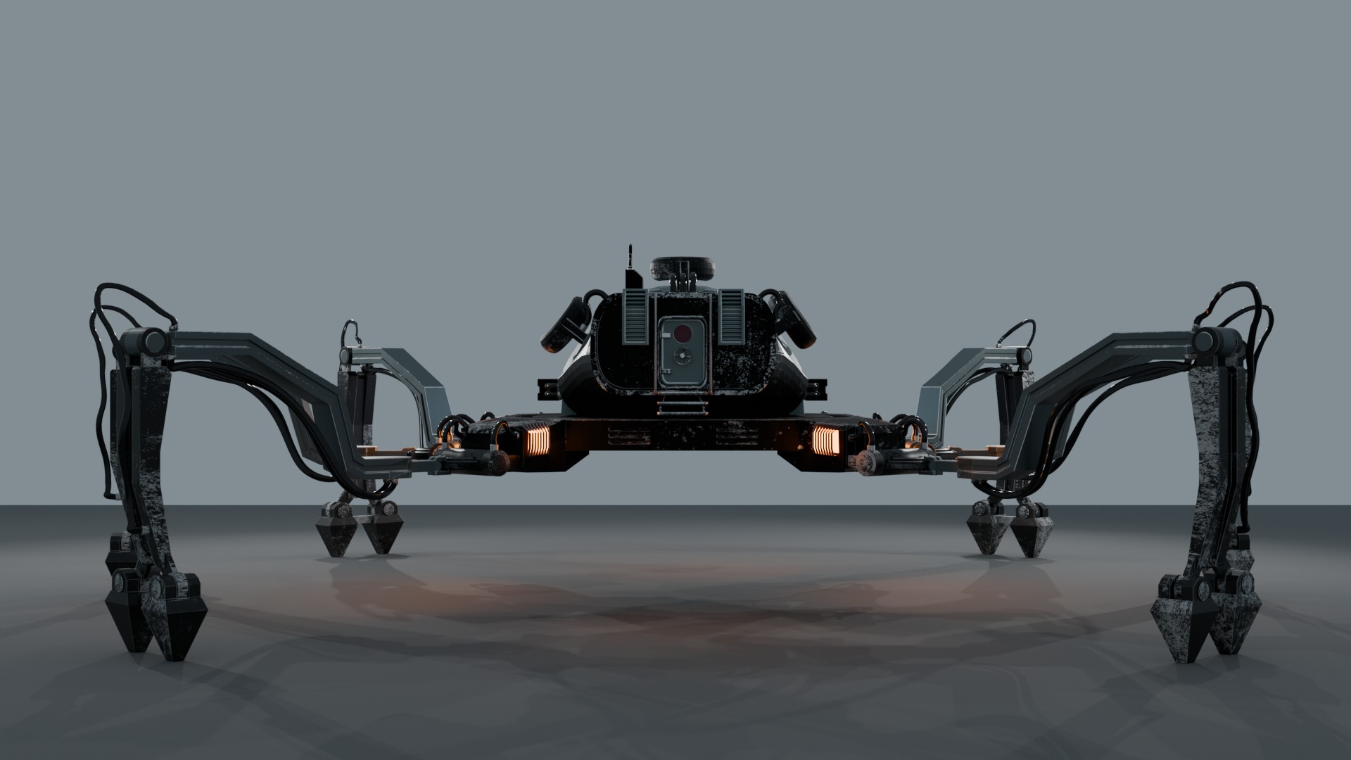 SpiderTank Sci-Fi Robot 3D model_8