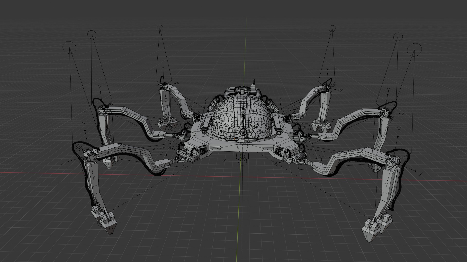 SpiderTank Sci-Fi Robot 3D model_11