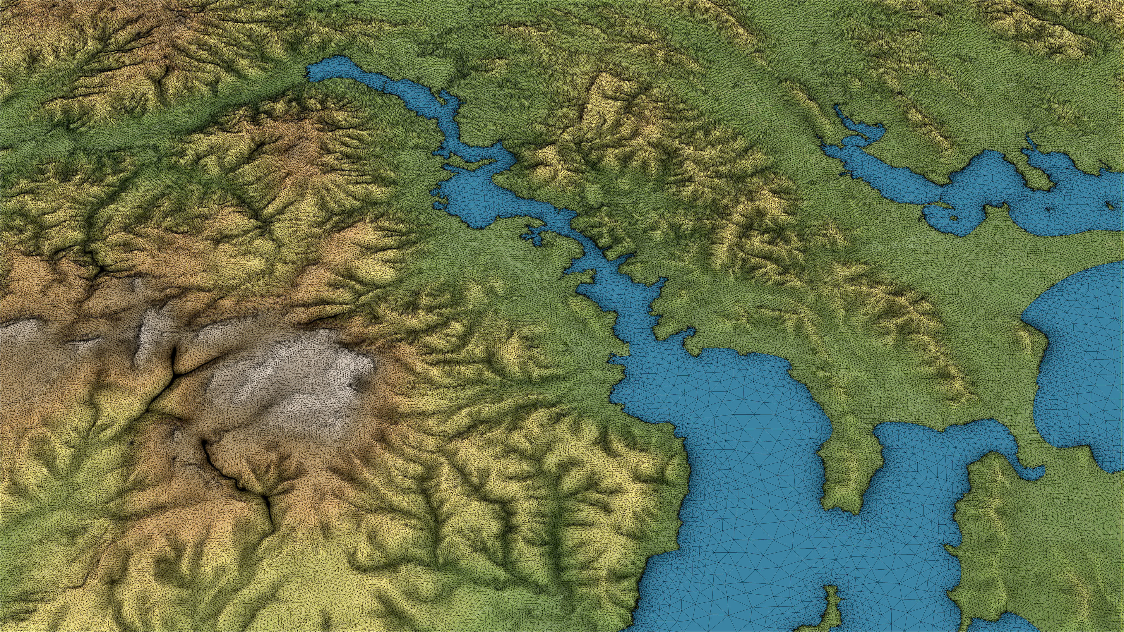 Hobart - Topography Terrain Low-poly 3D model_2