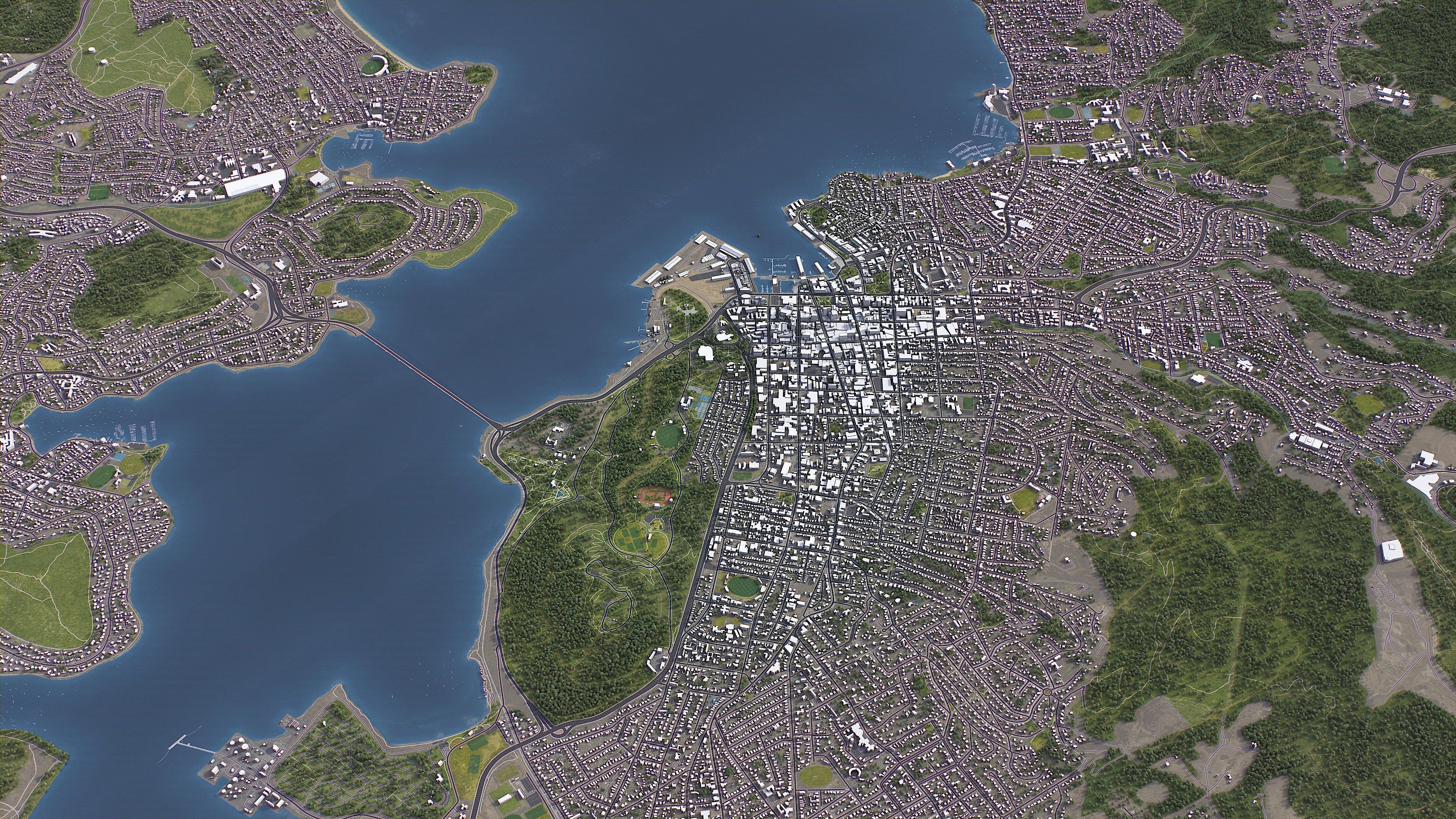 Hobart - 3D City Topography Terrain 3D Model Collection_10