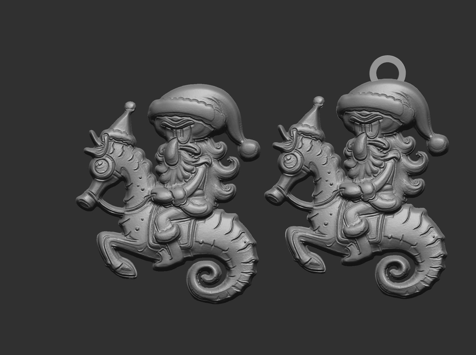 christmas squidward ride seahorse decor  3D print model_4