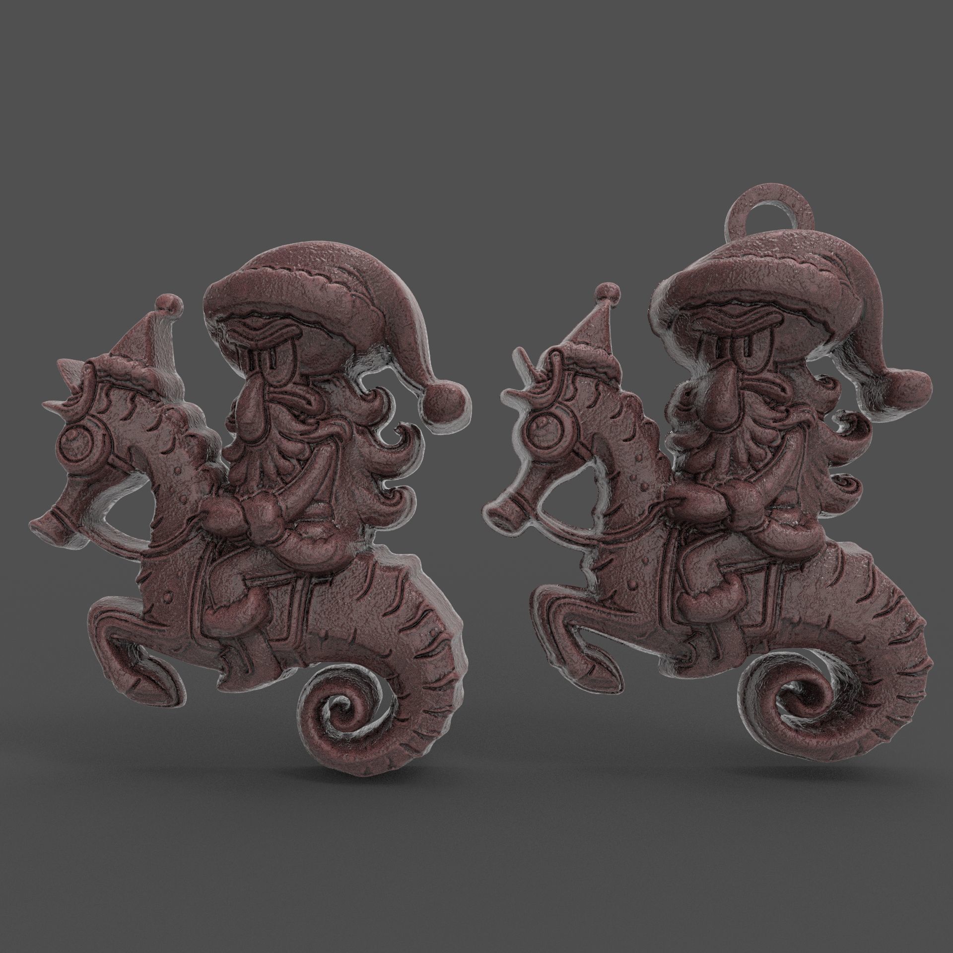 christmas squidward ride seahorse decor  3D print model_1