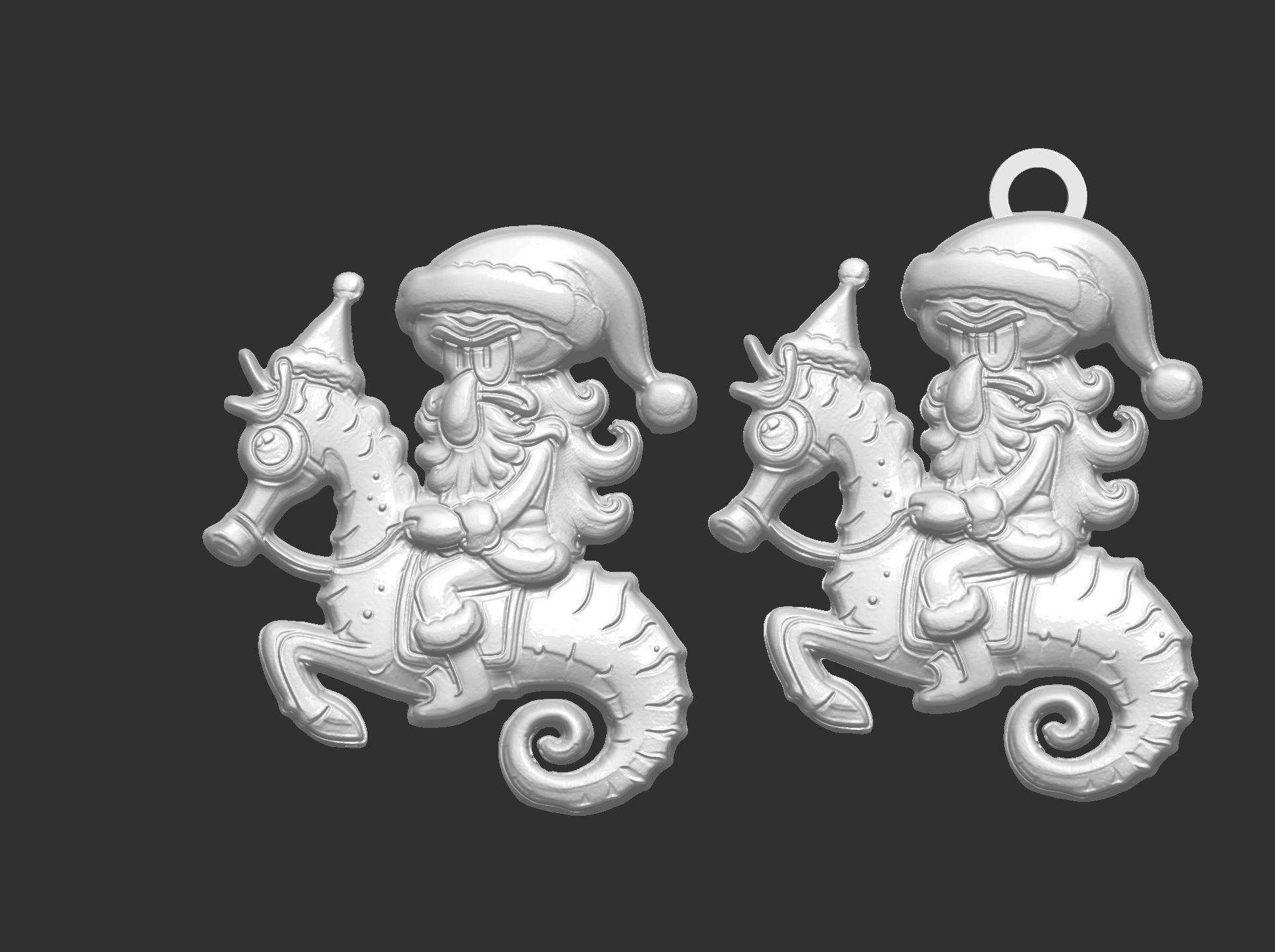 christmas squidward ride seahorse decor  3D print model_5