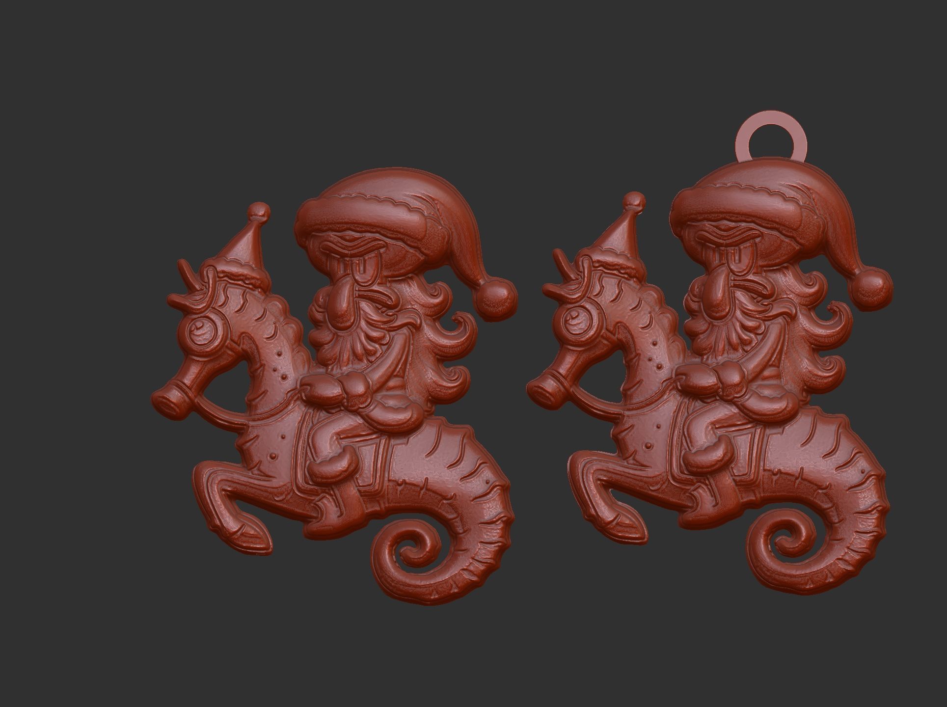 christmas squidward ride seahorse decor  3D print model_7