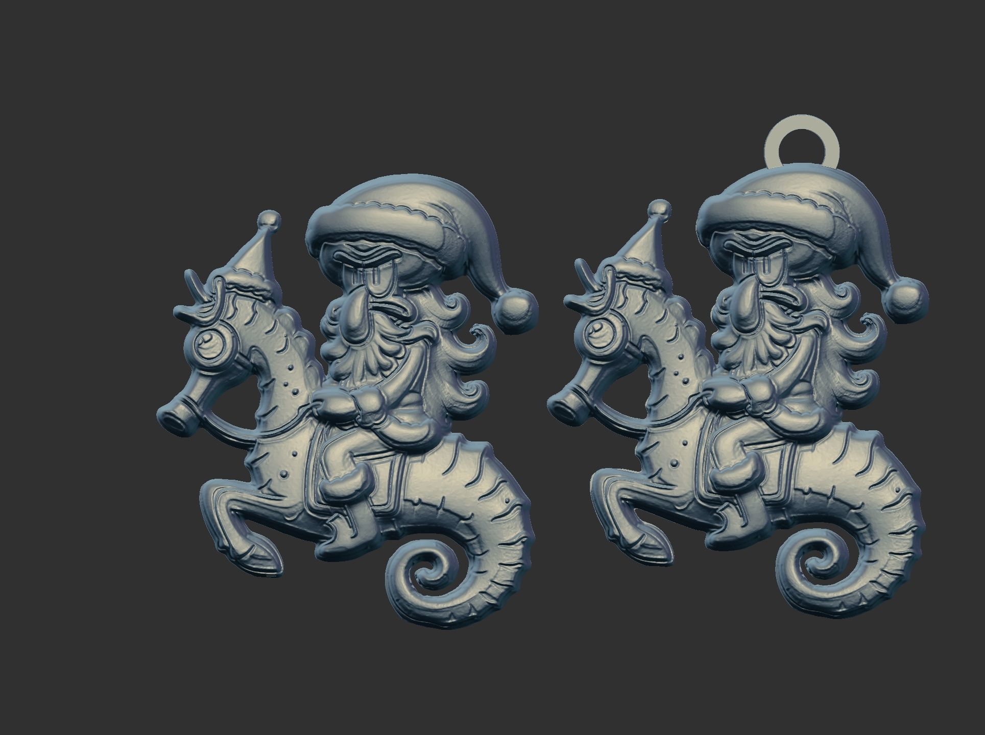 christmas squidward ride seahorse decor  3D print model_8
