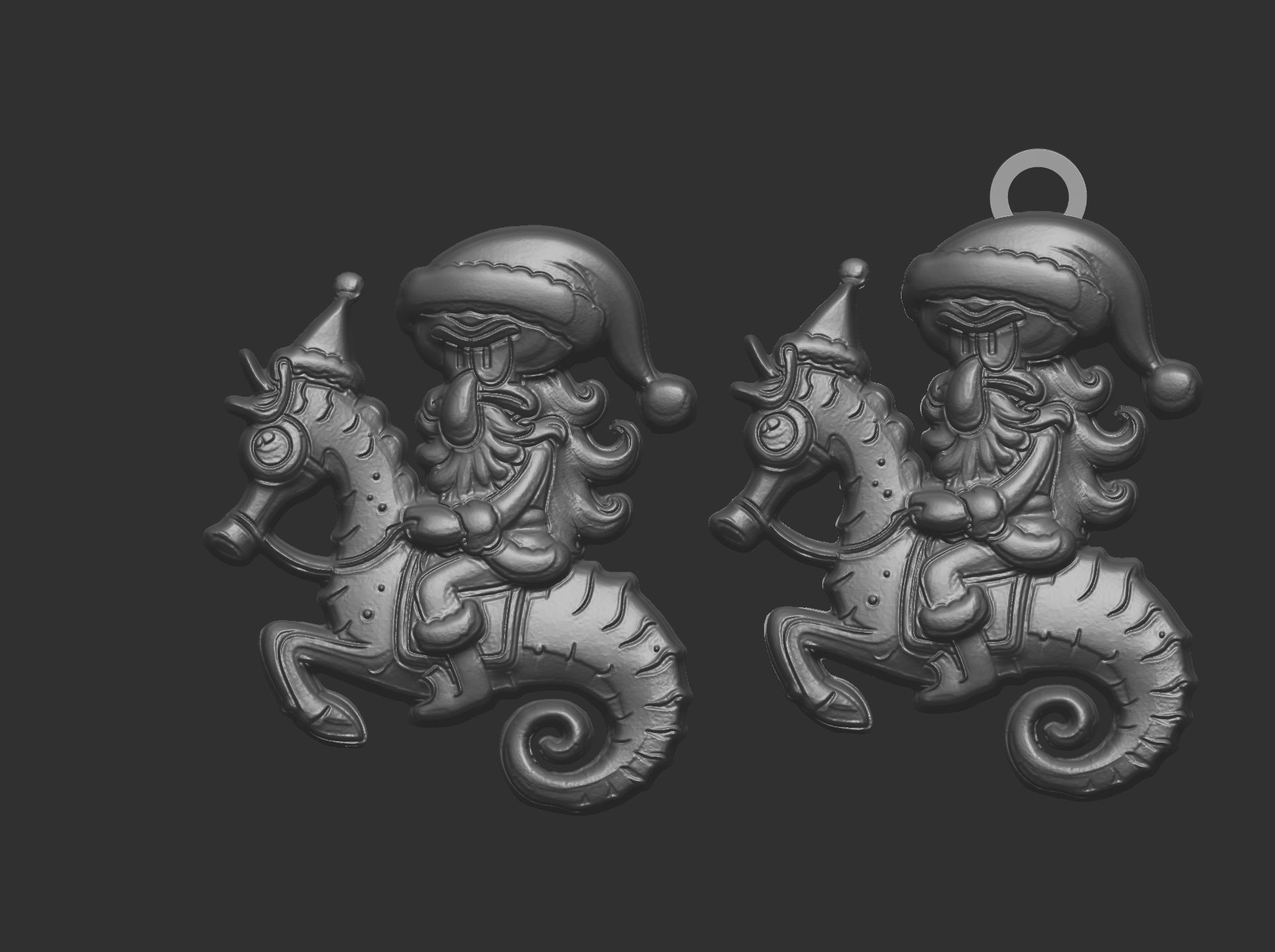 christmas squidward ride seahorse decor  3D print model_3