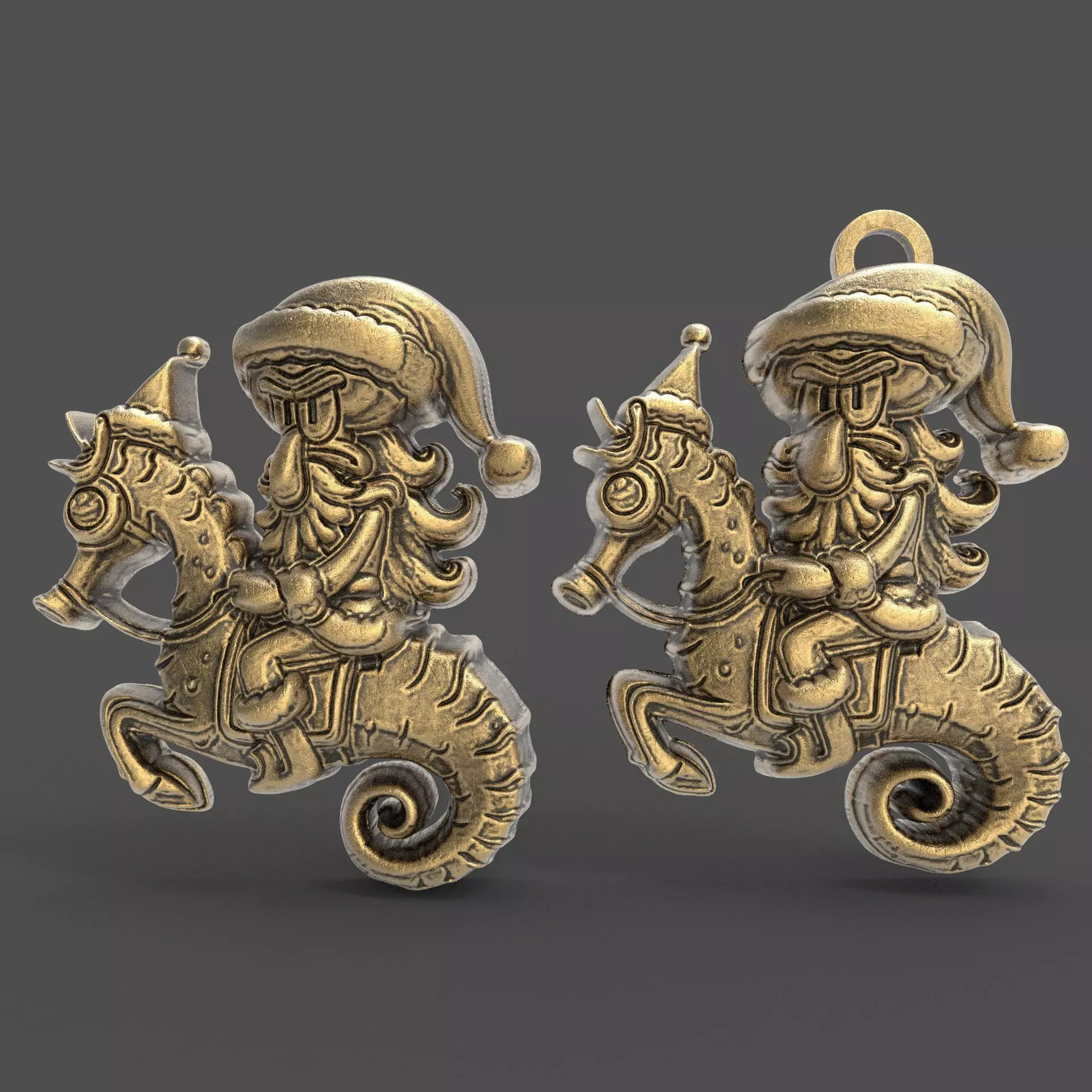 christmas squidward ride seahorse decor  3D print model_0