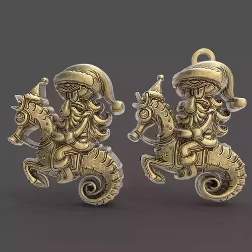 christmas squidward ride seahorse decor  3D print model