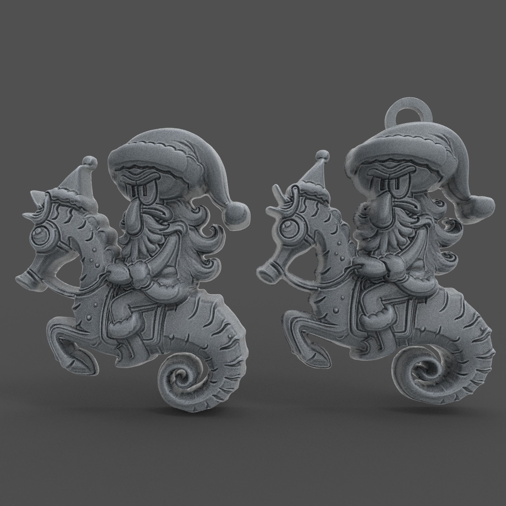 christmas squidward ride seahorse decor  3D print model_2
