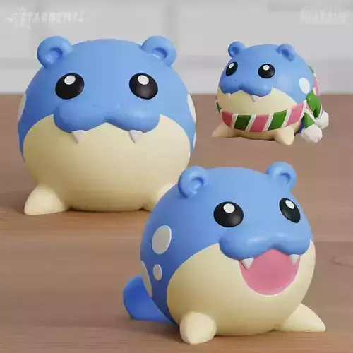 Spheal Chibi Christmas 3 models 3D print model Spheal Chibi Christmas 3 models 3D print model