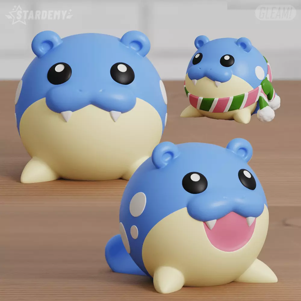 Spheal Chibi Christmas 3 models 3D print model_0