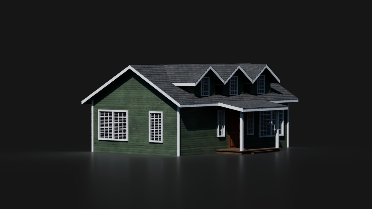 50 AMERICAN HOUSES PACK 4K Textures Model Collection Low-poly 3D model_3