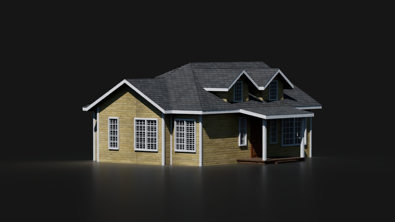 50 AMERICAN HOUSES PACK 4K Textures Model Collection Low-poly 3D model_4