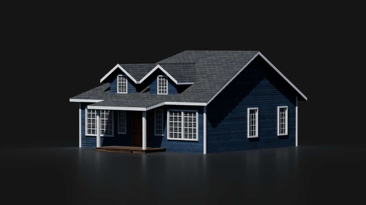 50 AMERICAN HOUSES PACK 4K Textures Model Collection Low-poly 3D model_5