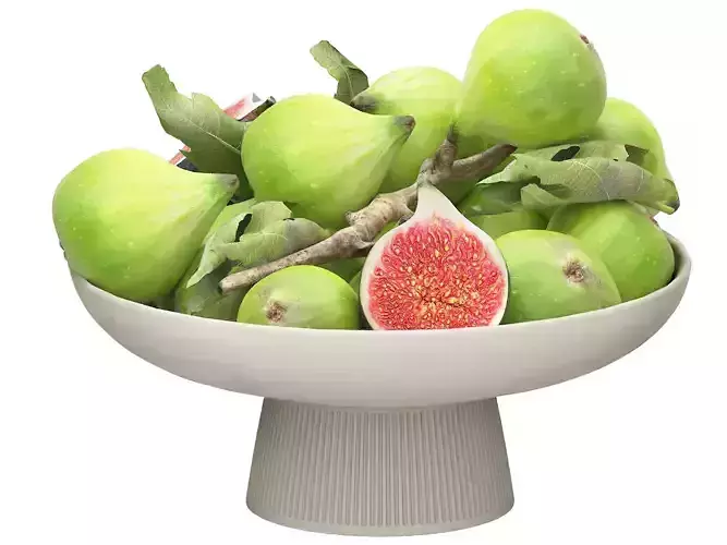 Bowl of green figs