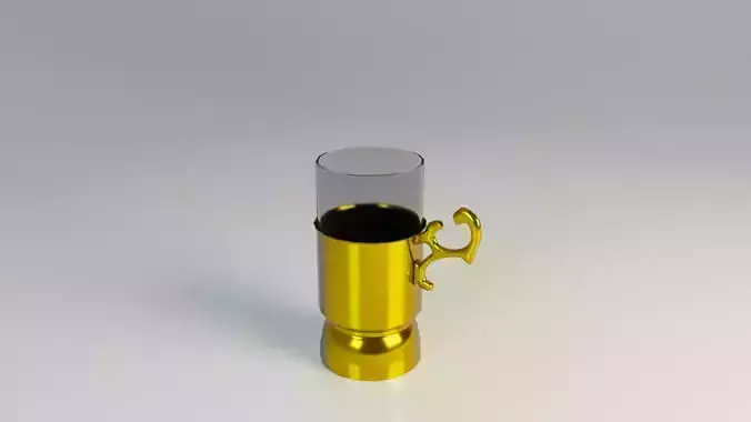 Simple Tea Glass Holder Low-poly 3D model
